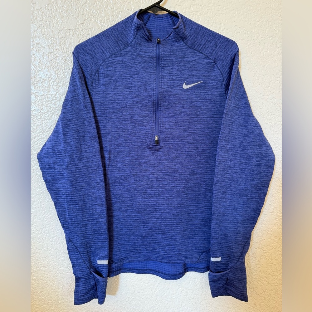 Nike Element Sphere 1/2 Zip Heathered Blue Dri-Fit Running Pullover Training M